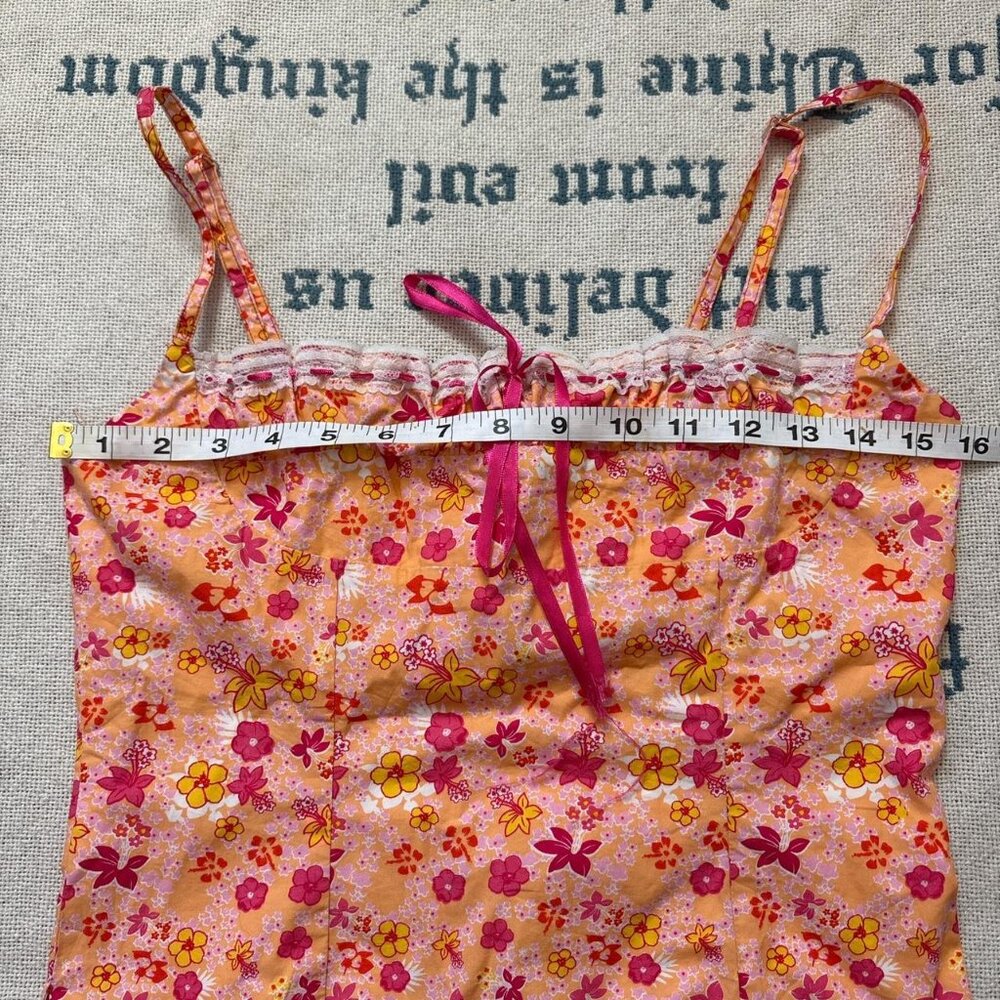 Pink and yellow ditsy floral corset bustier milkmaid top - Picture 5 of 5